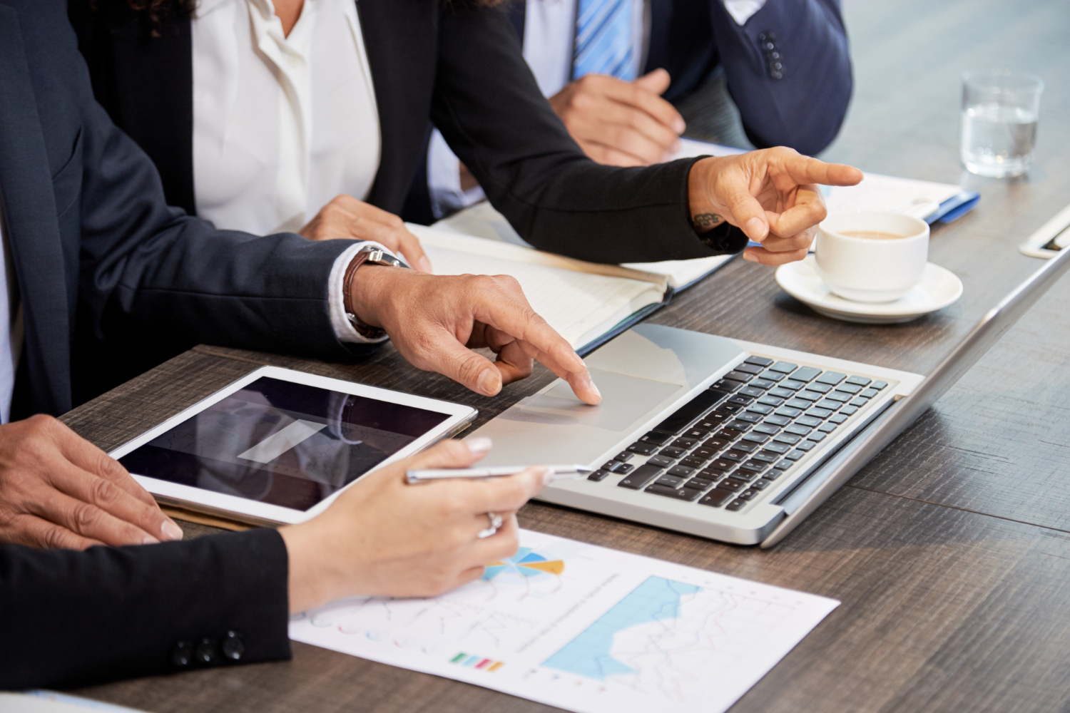 Corporate Professionals Reviewing Documents